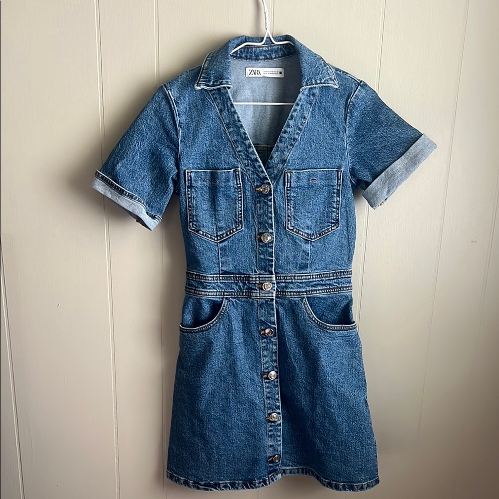 Zara Blue Denim Mini Dress
